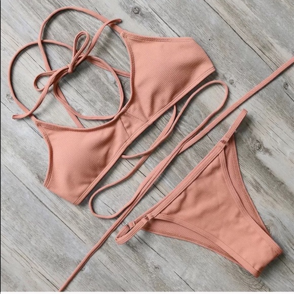 Playa Hetmosa deep nude strappy bikini NWOT - Picture 6 of 7